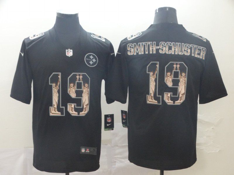 Men Pittsburgh Steelers #19 Smith-schuster Black Goddess fashion Edition Nike NFL Jerseys
